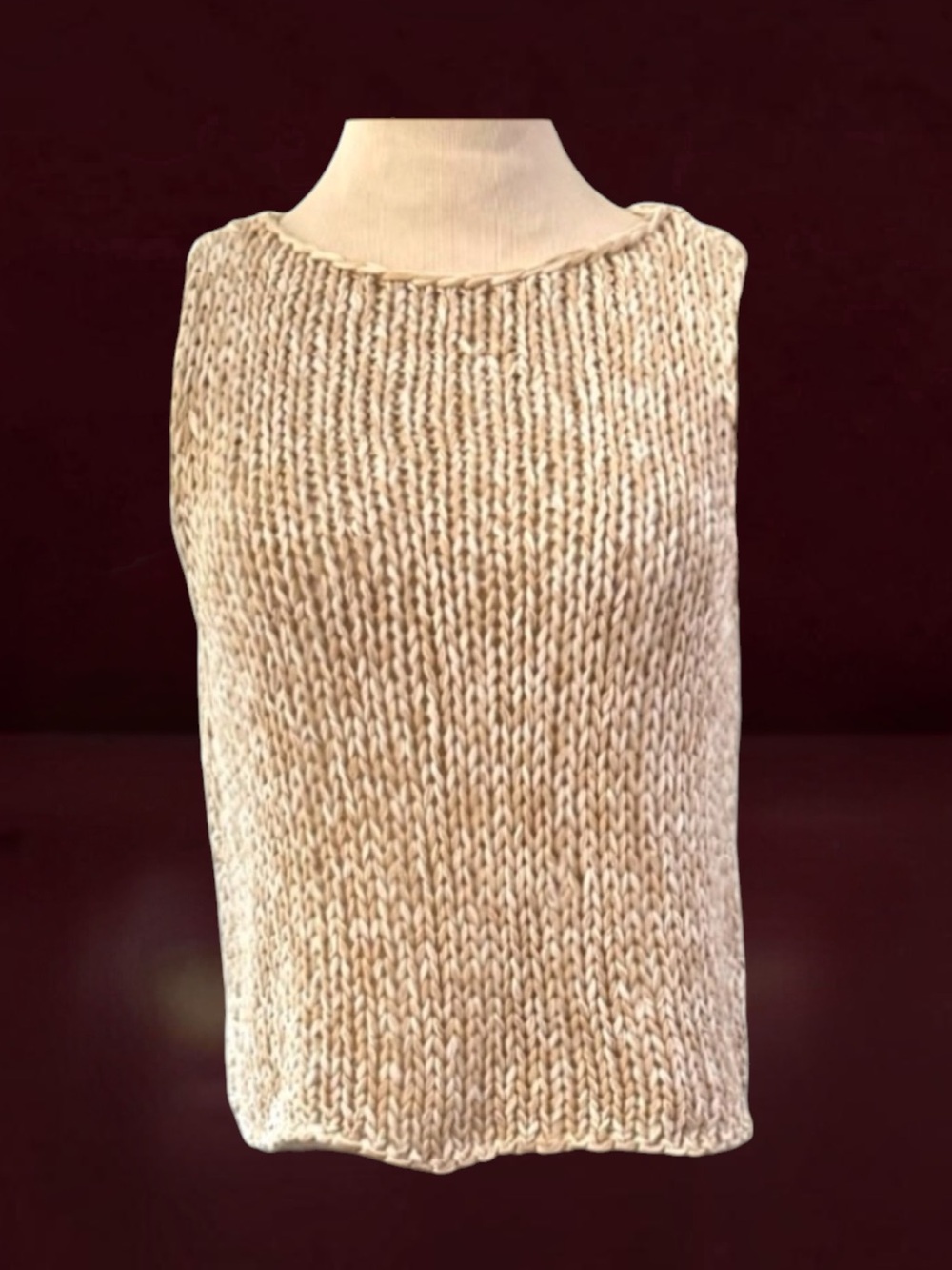Max Mara Weekend Thick Nubby Cropped Cotton Sweater